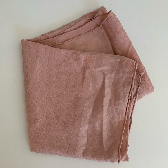 Auth VTG DIOR Pink Monogram Silk Scarf - Picture 1 of 13